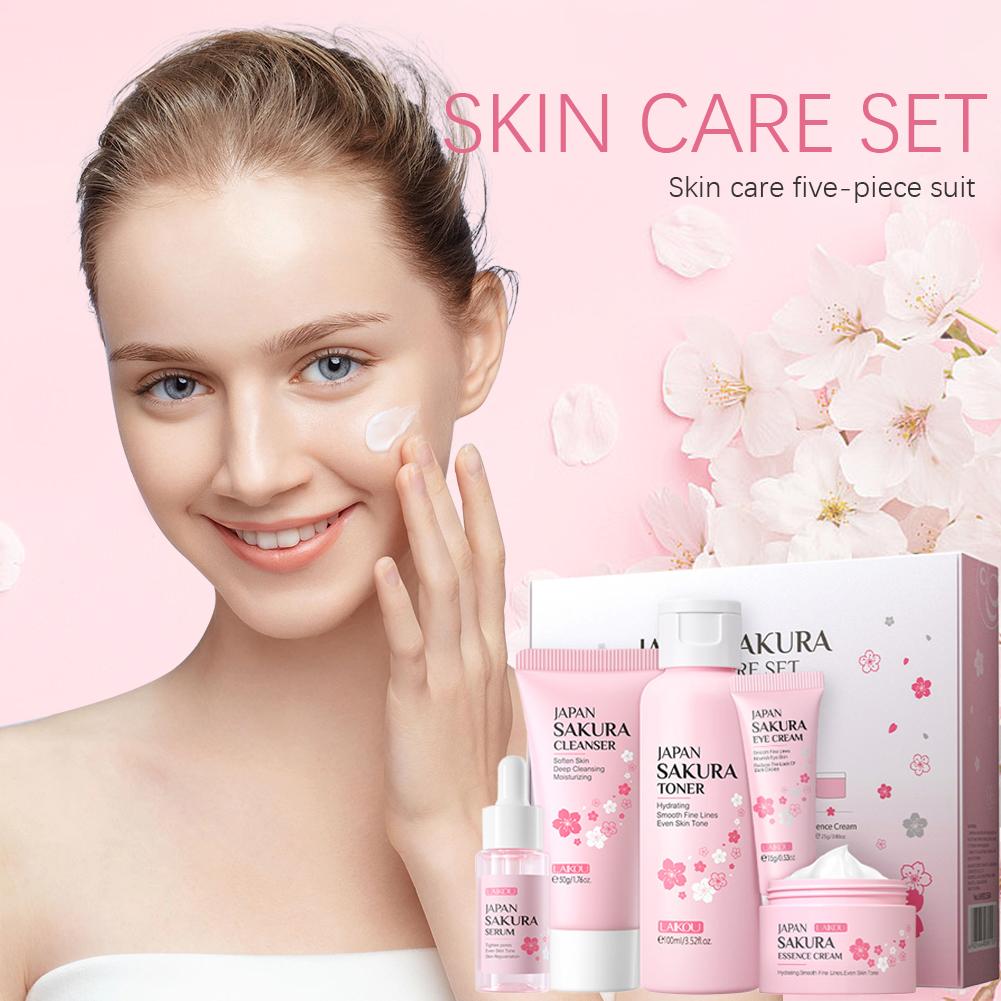 5/3pcs/Set Sakura Skin Care Se - огляд і ціна Korean Skincare Routine