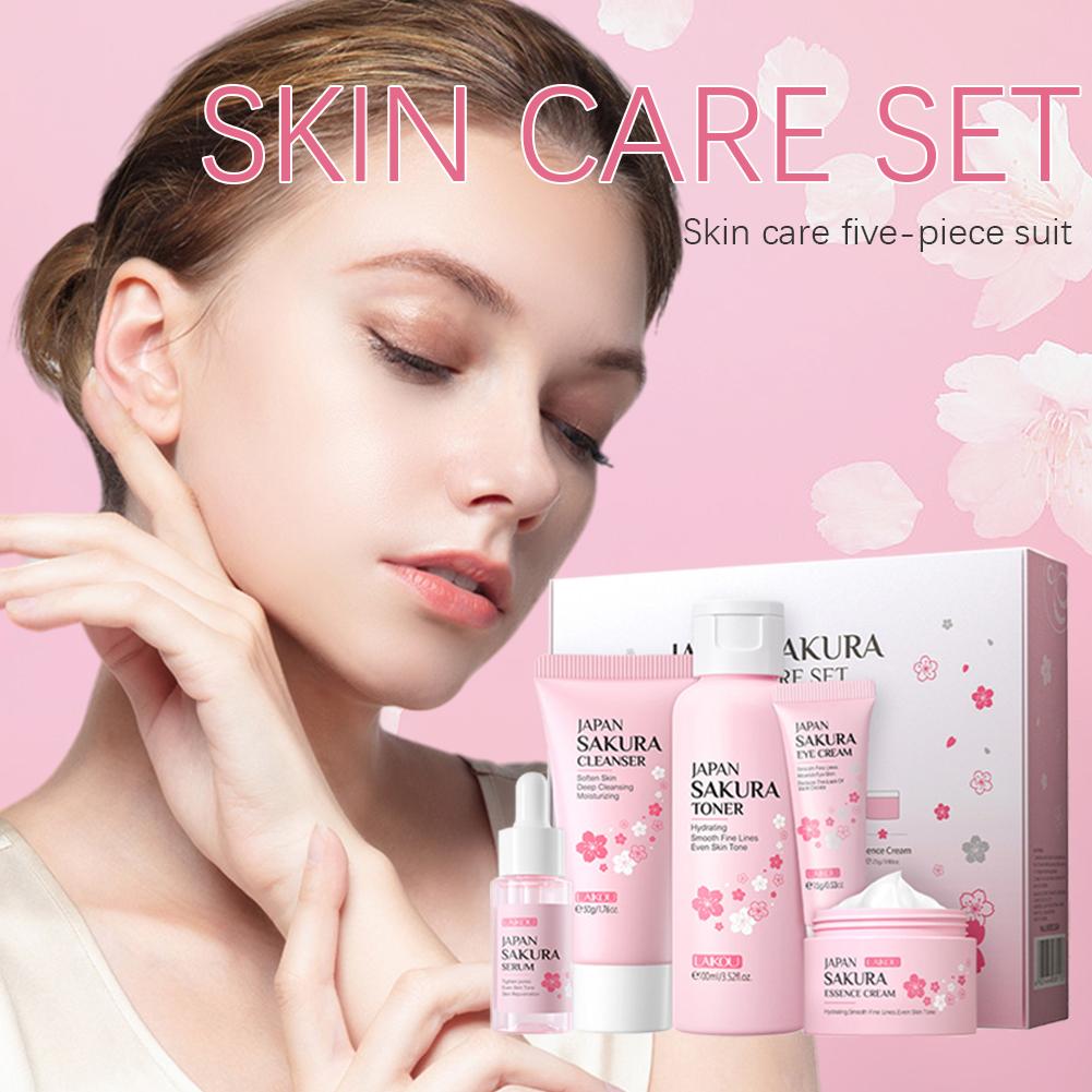5/3pcs/Set Sakura Skin Care Se - огляд і ціна Korean Skincare Routine